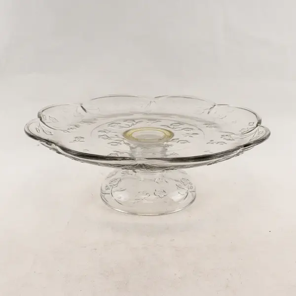 Vintage Anchor Hocking Savannah 12" Clear Glass Pedestal Cake Stand