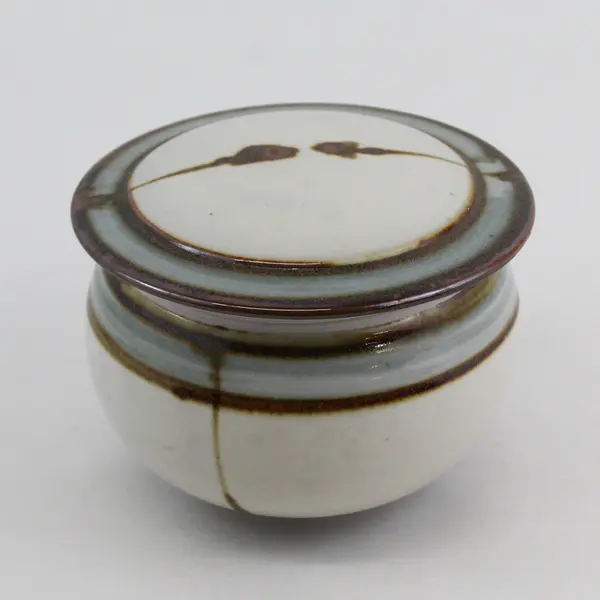 Hand Crafted Jar Or Pot With Lid Artist Signed - 5.5 inches