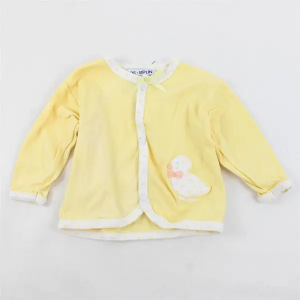 VTG Doe Spun Ducky Applique Yellow Button-Front Jacket Baby's Size 6/9 Months