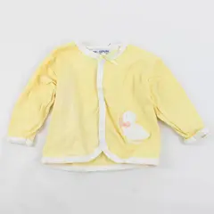 VTG Doe Spun Ducky Applique Yellow Button-Front Jacket Baby's Size 6/9 Months