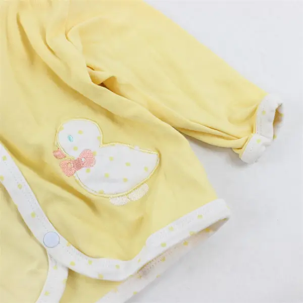 VTG Doe Spun Ducky Applique Yellow Button-Front Jacket Baby's Size 6/9 Months