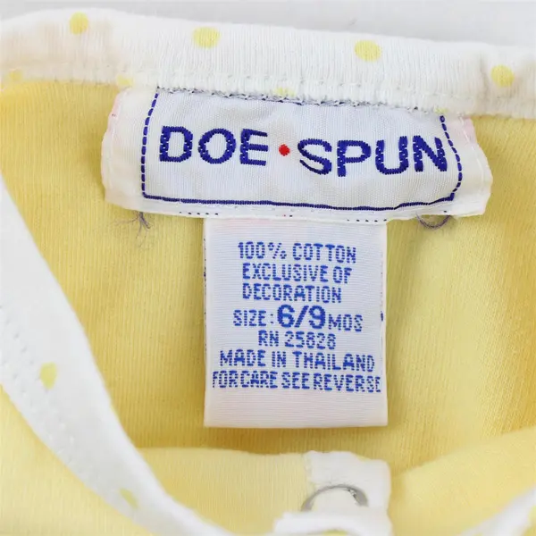 VTG Doe Spun Ducky Applique Yellow Button-Front Jacket Baby's Size 6/9 Months