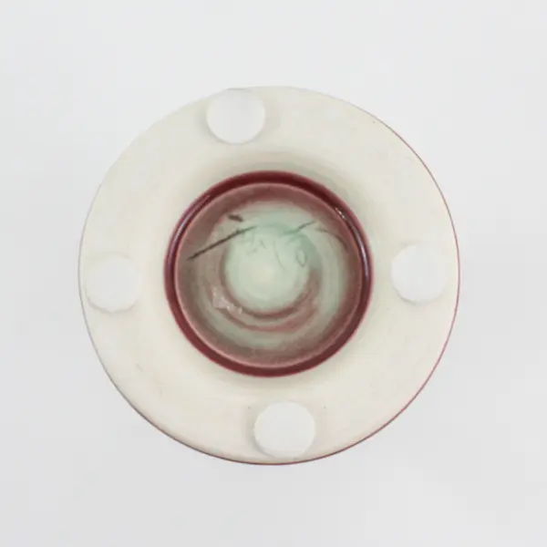Handcrafted Art Pottery Striped Candle Holder Signed 