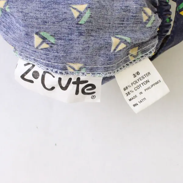 2 Cute Sailboat Design Navy Blue Overalls Baby's Size 3/6 Months