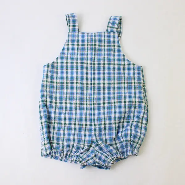 Vintage Baby Togs Golfing Bear Plaid Overalls Baby's Size 3-6 Mos FLAWED