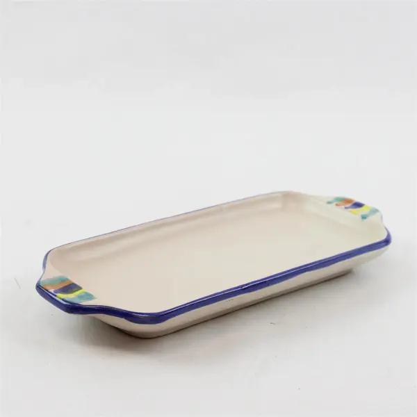 Hand-Painted Italian Ceramic Oil & Vinegar Tray - Cruet Server