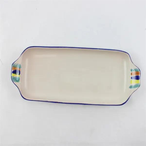 Hand-Painted Italian Ceramic Oil & Vinegar Tray - Cruet Server