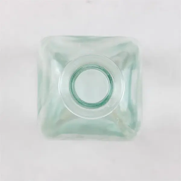Vintage Pre-1930 Clear Glass Apothecary Bottle Squared Base Round Neck