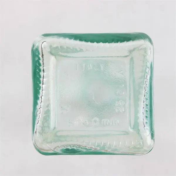 Vintage Pre-1930 Clear Glass Apothecary Bottle Squared Base Round Neck