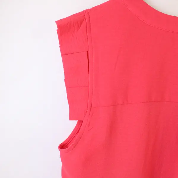 Monteau Solid Pink Color Sleeveless Blouse Top 100% Polyester Womens Size XL