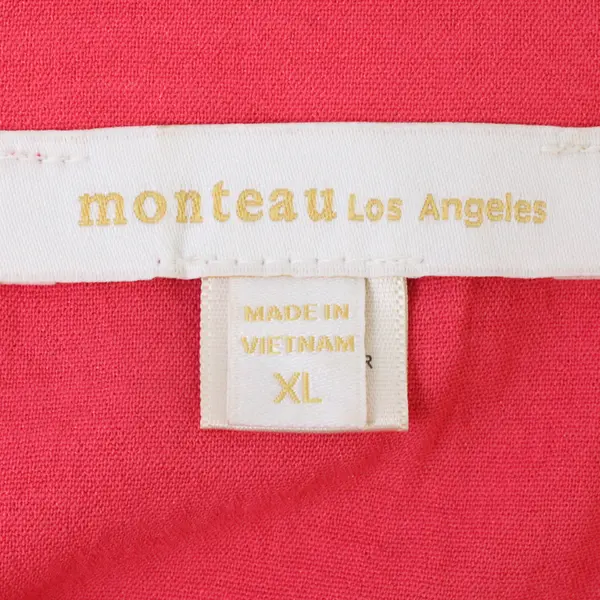 Monteau Solid Pink Color Sleeveless Blouse Top 100% Polyester Womens Size XL