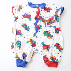 VTG Fred Bear Car and Plane Print One-Piece Baby's Size 3/6 Mos FLAWED