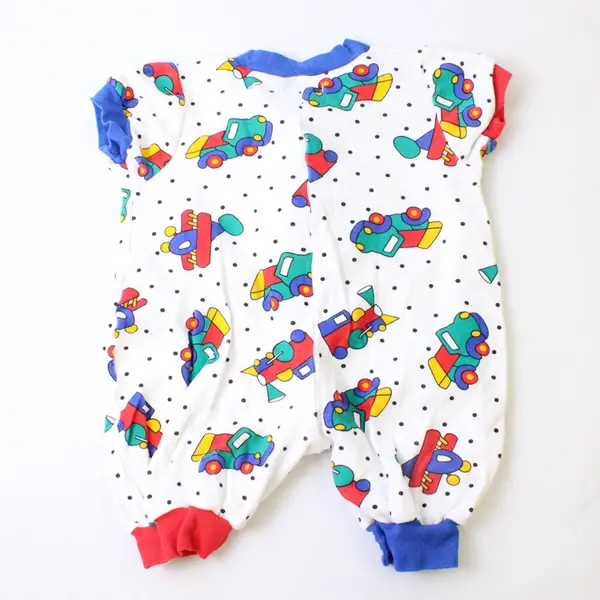 VTG Fred Bear Car and Plane Print One-Piece Baby's Size 3/6 Mos FLAWED