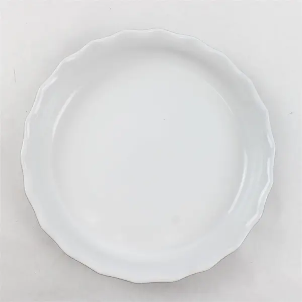 Vintage Emilie Henry Cobalt Ruffled Edge Pie Dish 11.75" White Interior