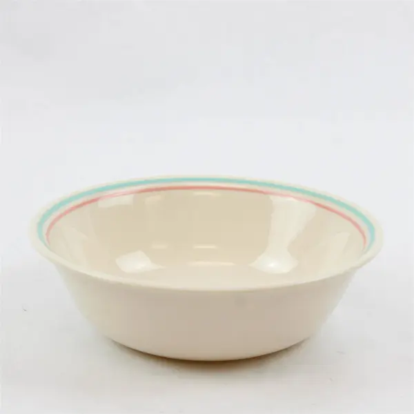 Set of 8 Corelle Forever Young Cereal Bowls White Teal & Pink Stripe