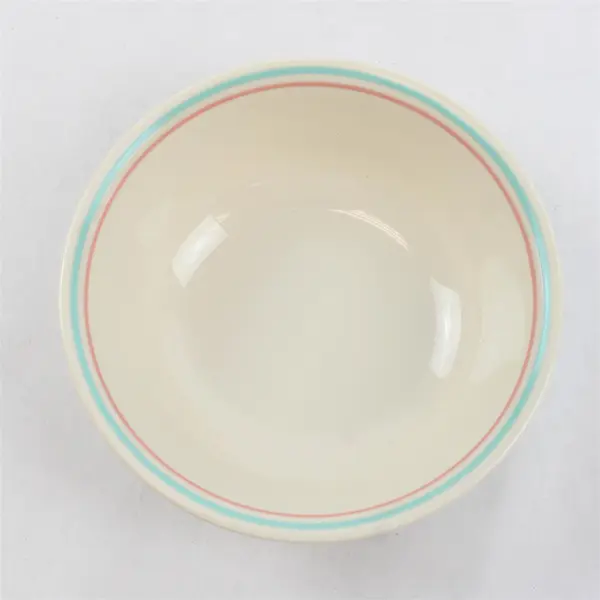 Set of 8 Corelle Forever Young Cereal Bowls White Teal & Pink Stripe