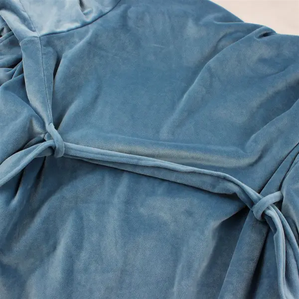 Pure Fiber Blue Plush Bathrobe Women's Large