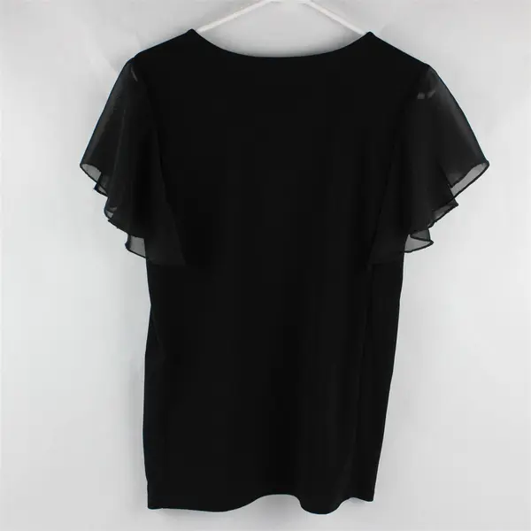 89th + Madison Black Bedazzled Butterfly Sleeve Blouse Women's Small