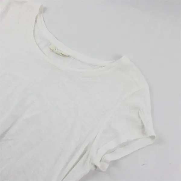 Style & Co. Sheer White Short-Sleeved Tiered Top Women's Small