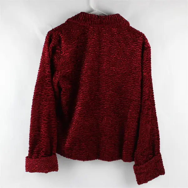 Vintage Carol Anderson Collection Red Fuzzy Textured Jacket Women's Medium
