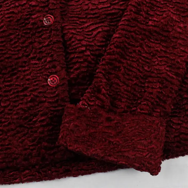 Vintage Carol Anderson Collection Red Fuzzy Textured Jacket Women's Medium
