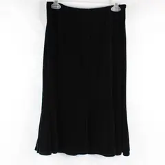 Vintage Notations Black Velour Midi Skirt Women's Medium