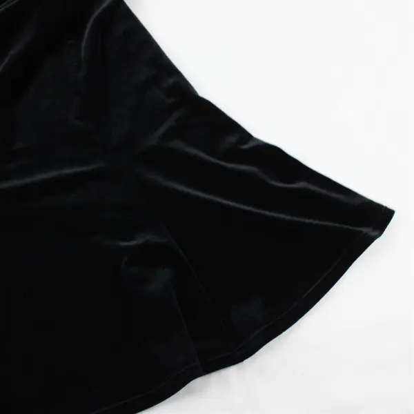 Vintage Notations Black Velour Midi Skirt Women's Medium