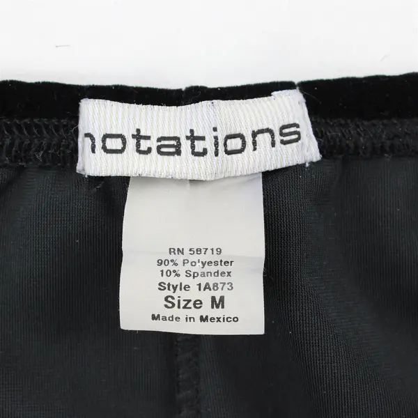 Vintage Notations Black Velour Midi Skirt Women's Medium
