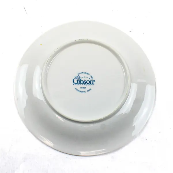 Set of 2 Gibson Designs Flourish White 8in Salad Plates