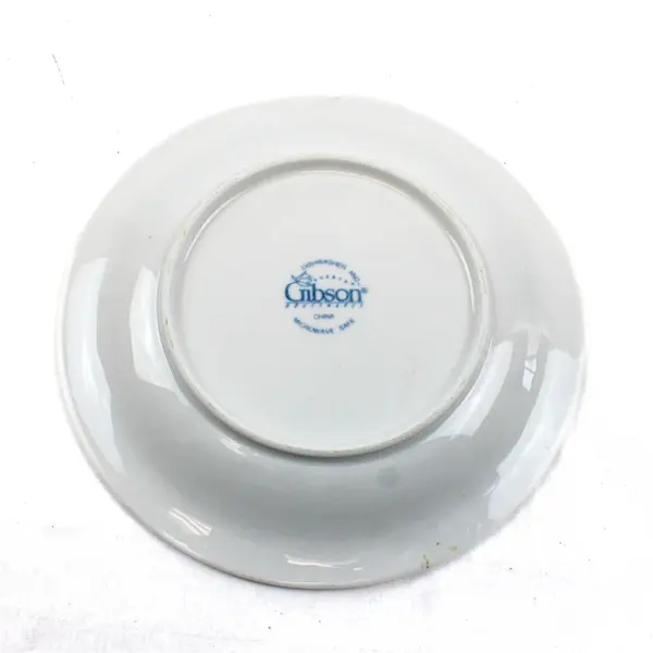 Set of 2 Gibson Designs Flourish White 8in Salad Plates