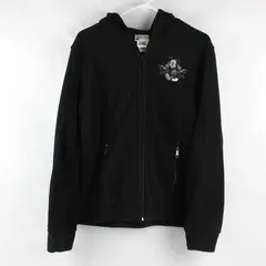 Disney Parks Mickey Mouse Embroidered Black Fleece Zip-Up Hoodie Women's XLarge