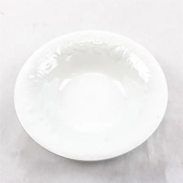 Gibson 9" White Embossed Fruit Serving Bowl