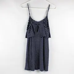 American Eagle Navy Blue and White Striped Spaghetti Strap Tank Women's XS