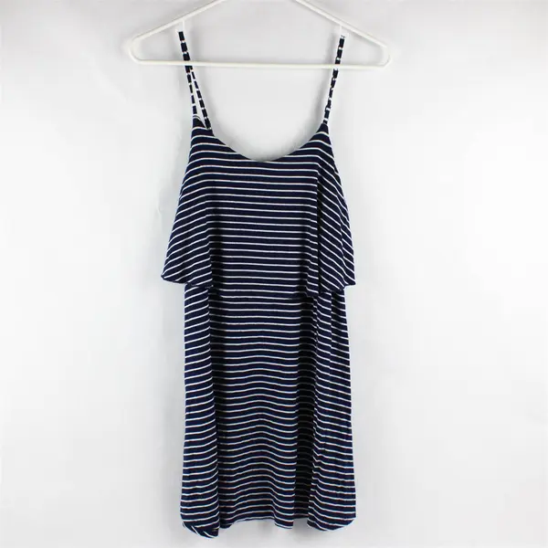 American Eagle Navy Blue and White Striped Spaghetti Strap Tank Women's XS