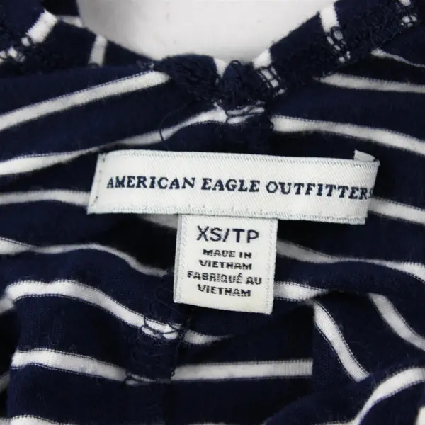 American Eagle Navy Blue and White Striped Spaghetti Strap Tank Women's XS