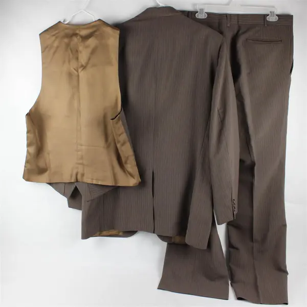 Kuppenheimer Brown and Gray Pinstripe 3-Piece Suit Men's Size 40