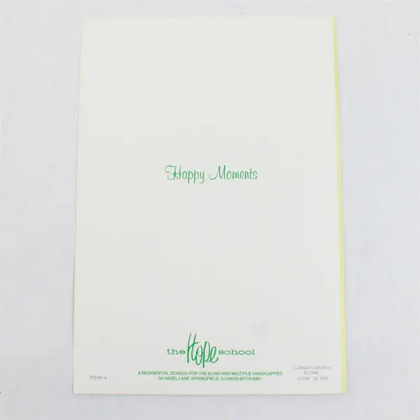 VTG 1988 Happy Moments by The Hope School Puppy Dog Get Well Card  UNUSED