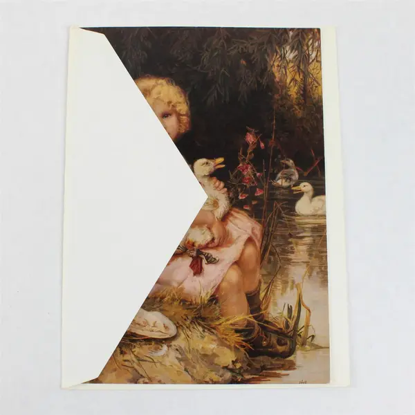 European Collection Nursing a Poorly Duckling Get Well Card UNUSED