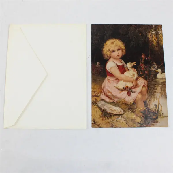 European Collection Nursing a Poorly Duckling Get Well Card UNUSED