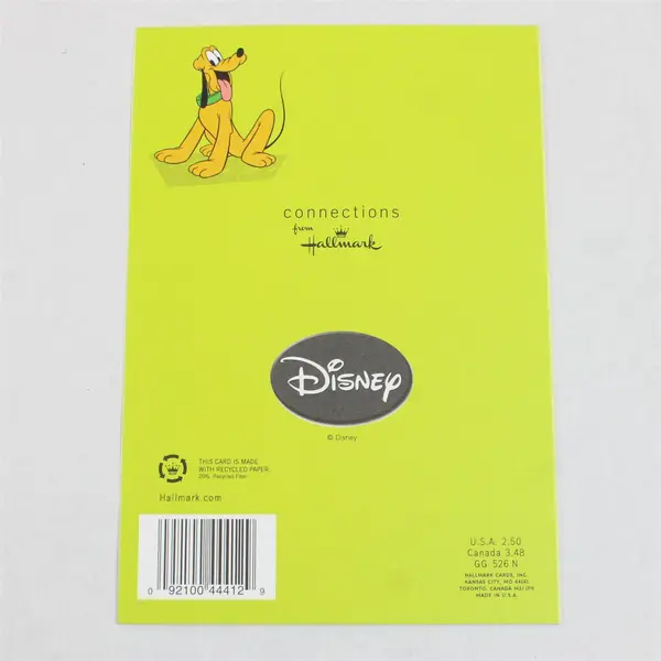 Hallmark Connections Disney Pluto Get Well Card UNUSED