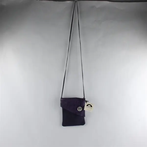 NWT Breezy Mountain Leather Purple "Tag Along 2" Leather Crossbody Purse