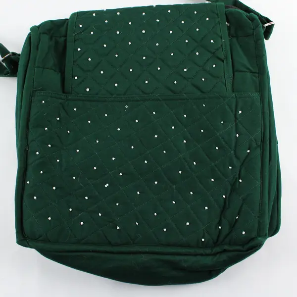 Vintage Handmade Indian Green Banjara Embroidered Multiple Pockets Shoulder Bag