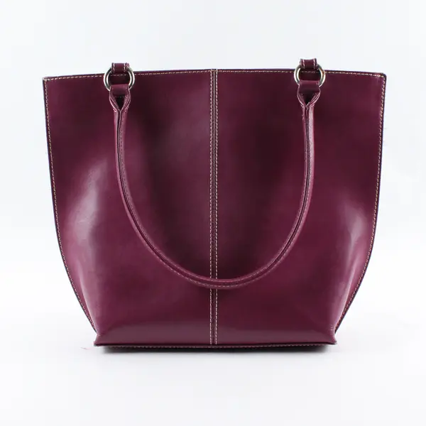 Wilsons Leather Pelle Studio Purple Medium Tote Purse - Flaws To Lining Only