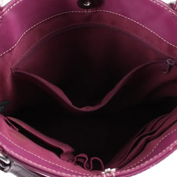 Wilsons Leather Pelle Studio Purple Medium Tote Purse - Flaws To Lining Only