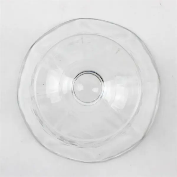 Unmarked Floral Etched Clear Glass Round Pedestal Bowl 6" Diameter 4.25" Tall