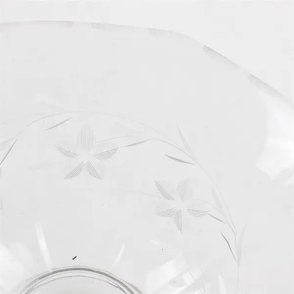 Unmarked Floral Etched Clear Glass Round Pedestal Bowl 6" Diameter 4.25" Tall