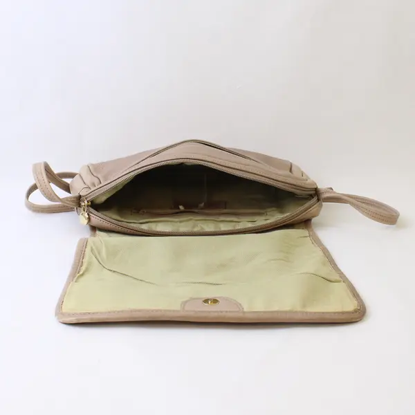 Tignanello Light Brown Leather Medium Shoulder Bag Purse