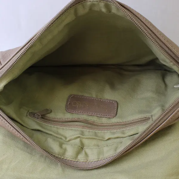 Tignanello Light Brown Leather Medium Shoulder Bag Purse