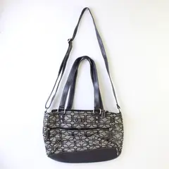 Treviso Black Gray Geometric Shoulder Bag Medium Women's Handbag