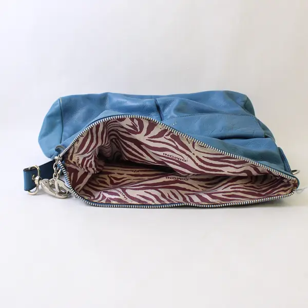 Dimoni Blue Leather Shoulder Bag Small Women's Purse